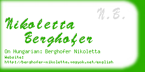 nikoletta berghofer business card